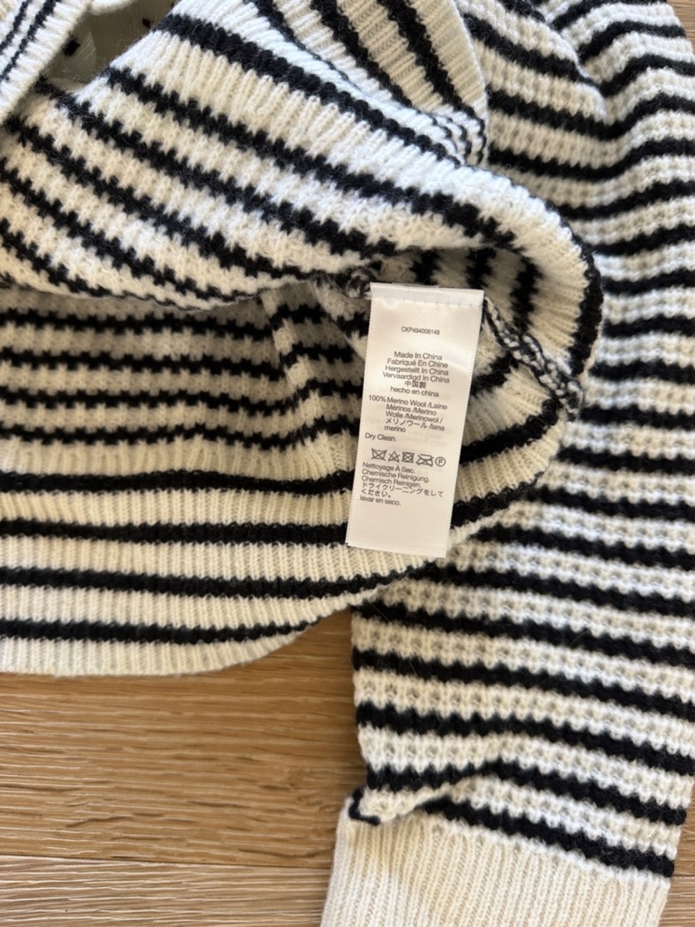 Madewell Striped 100% soft Wool Cardigan size M - Picture 2 of 4